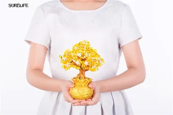 

Mini Crystal Money Tree Bonsai Style Wealth Luck Feng Shui Bring Wealth Luck Home Decor Birthday Gift