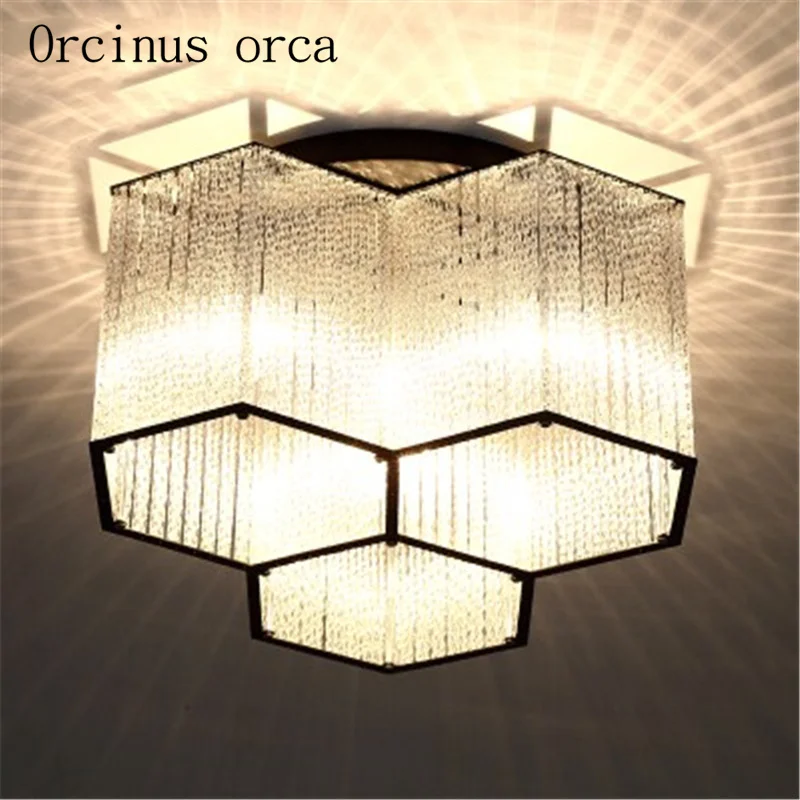 

Postmodern simplicity warmth crystal ceiling lamp bedroom living room restaurant Nordic originality, personalized ceiling lamp