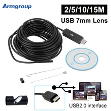 Armgroup USB Камеры Эндоскопа 2 М 5 М 10 М 15 М Змея Пробки Мини USB Бороскоп Инспекции Камеры для ПК Инспекции Эндоскопическая Камера
