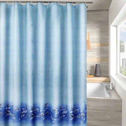 

Marine Style Waterproof Shower Curtain Bathroom Screen Dolphin Pattern Home Decoration Bathroom Accessories