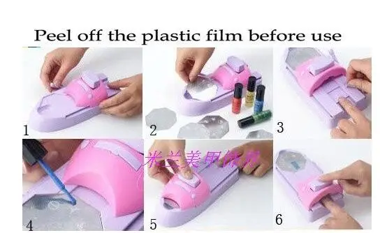 Красота DIY дизайн ногтей штамповочная печатная машина Цвета Рисование принтер + 7