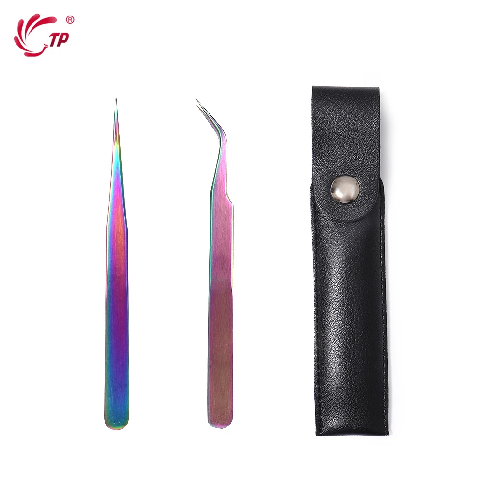 

TP Nail Tools Tweezers of Nail art decoration Beauty Makeup Mink Eyelashes Extension Top Ultra Fine Tip Stainless Steel Kit New