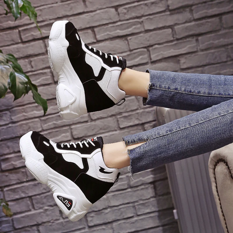 New 2019 Fashion Spring Women Sneakers Breathable Mesh Platform Wedge Heels Shoes 11CM Casual Shoes Woman Zapatillas Deportivas New 2019 Fashion Spring Women Sneakers Breathable Mesh Platform Wedge Heels Shoes 11CM Casual Shoes Woman Zapatillas Deportivas
