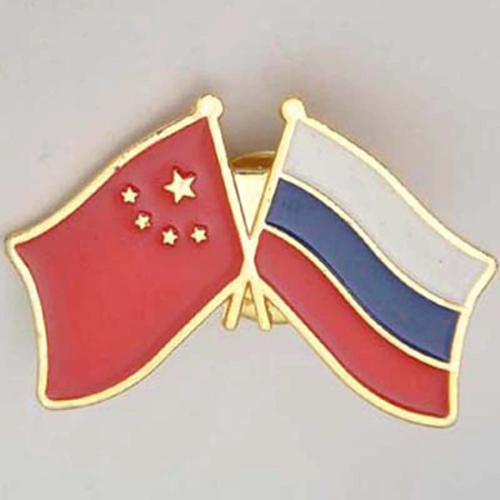 

customized meta flag pin Badges for cooperation between the two countries