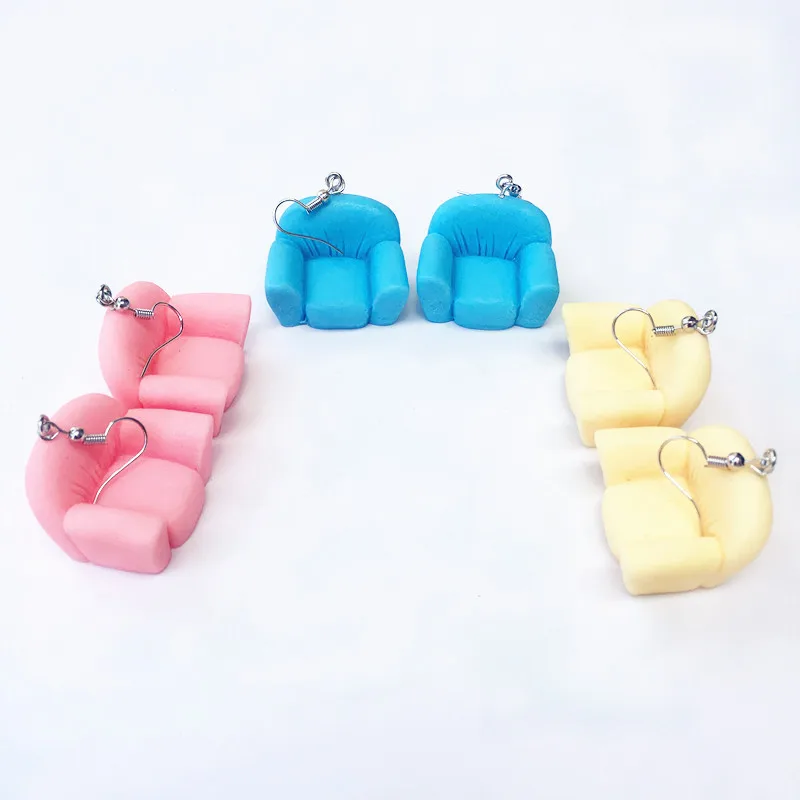 New Arrival Funny Colorful Sofa Drop Earrings for Women Girls Yellow Pink Blue Sofa Unique Dangle Earrings Fashion Brincos 2019 New Arrival Funny Colorful Sofa Drop Earrings for Women Girls Yellow Pink Blue Sofa Unique Dangle Earrings Fashion Brincos 2019