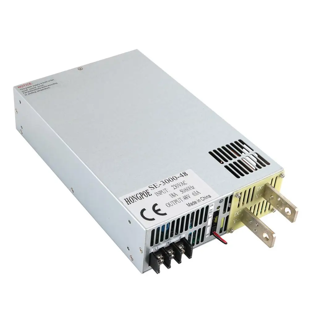 3000 Вт 48 в блок питания 0-48 В Регулируемая мощность 48В постоянного тока ac-dc 0-5 в аналоговый контроль сигнала SE-3000-48 трансформатор питания 48В 62.5A