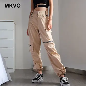 

Black high waist zipper irregular casual pants women's hip hop Joggers fashion trousers loose sweatpants streetwear female