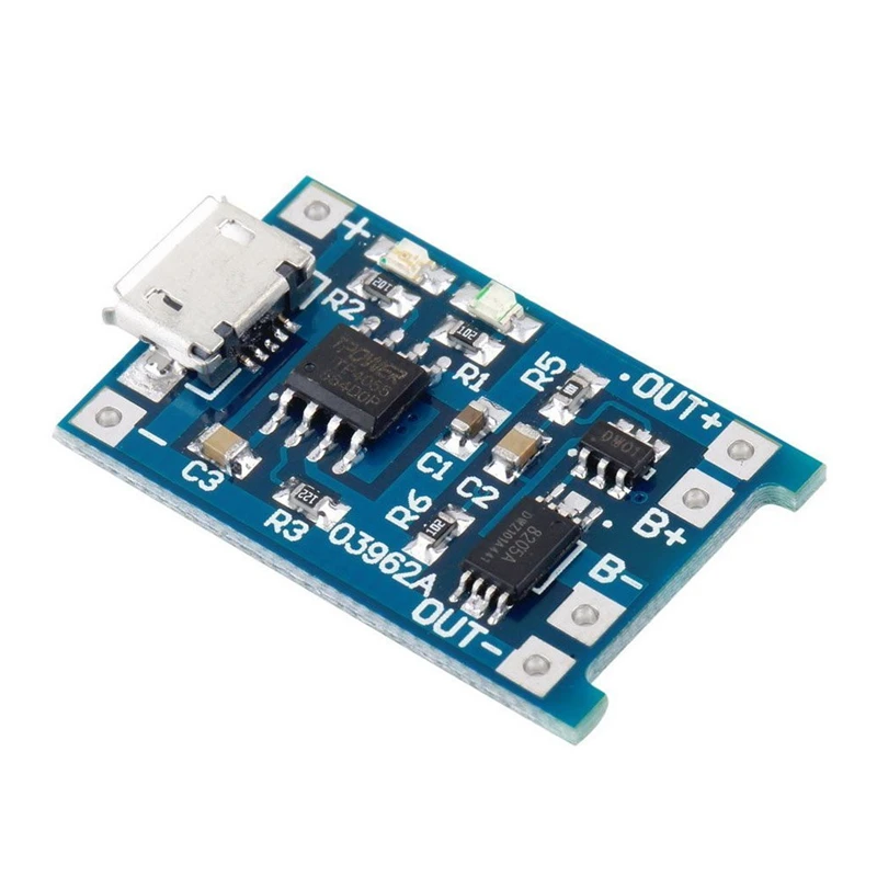 

type-c / Micro USB 5V 1A 18650 TP4056 Lithium Battery Charger Module Charging Board With Protection Dual Functions 1A Li-ion