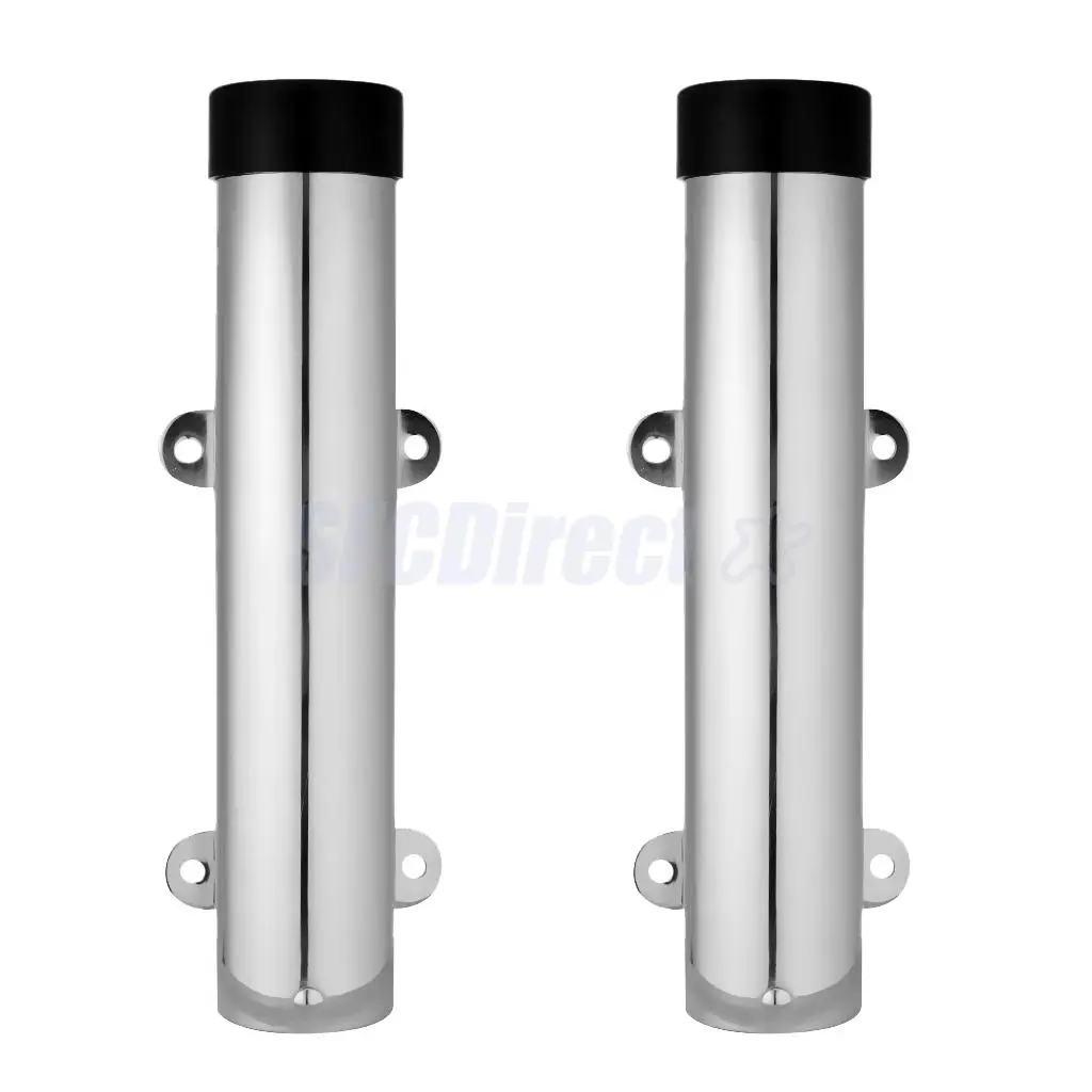 

2Pcs Stainless Steel Yacht Boat Rod Holder Side Mounted Fishing Rod Rock Stand with Brackets