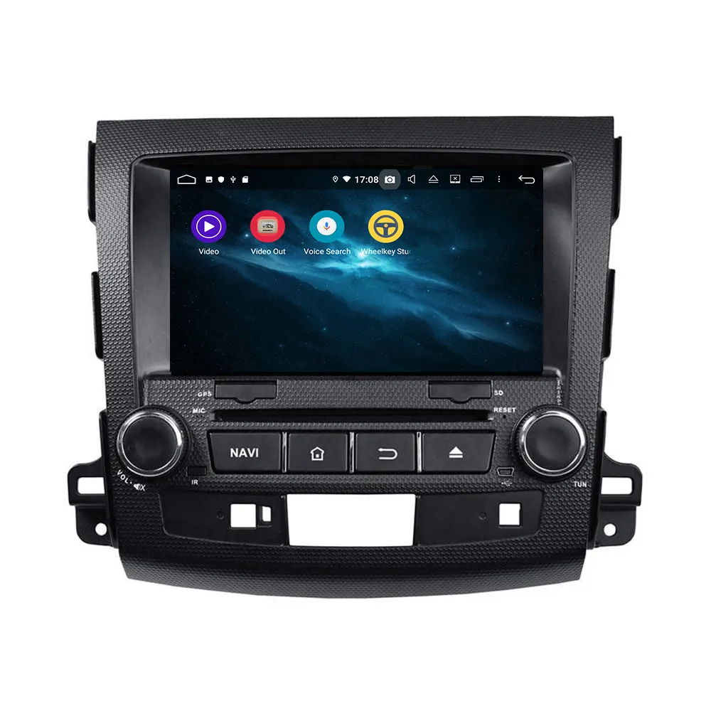 Top 8" 2 Din Android 9.0 Car DVD player GPS Navigation for Mitsubishi Outlander 2006-2012 radio stereo support Rockford Amplifier 5
