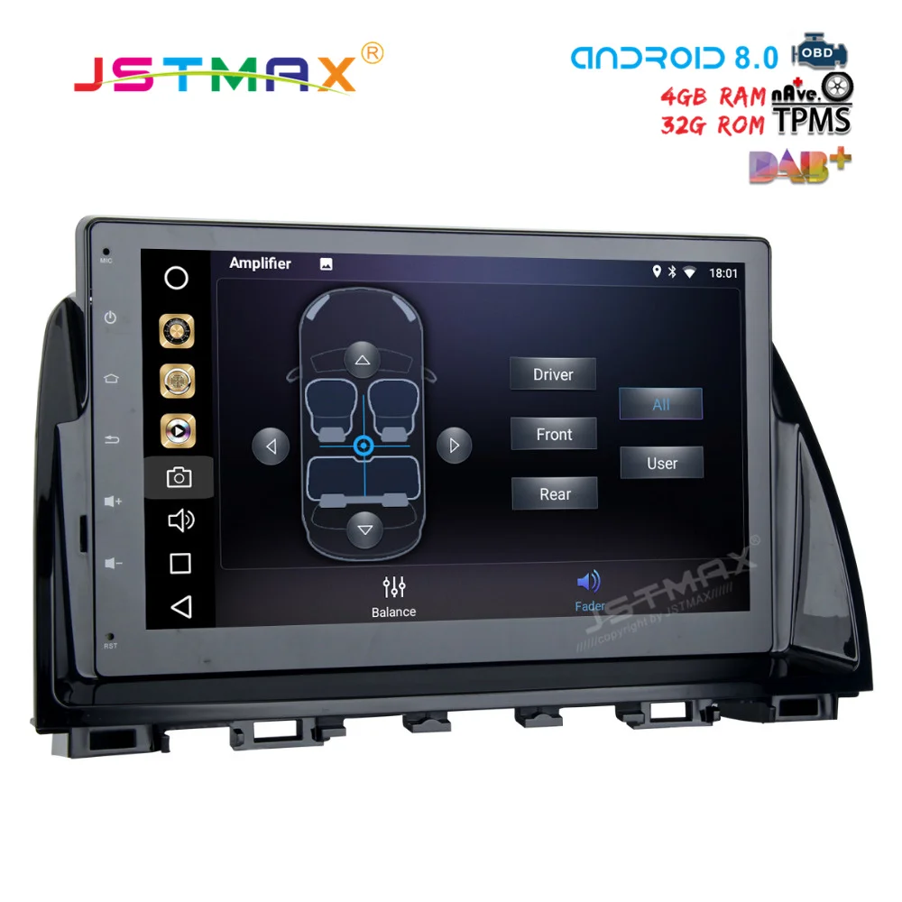 Clearance JSTMAX 10.2" Android 8.0 Car GPS Radio Player for Mazda 6 Atenza 2013 2014  with 8-Core 4GB+32GB Auto Stereo Multimedia 1