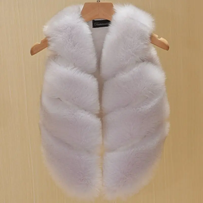Fashion Children's Clothing Faux Fox Fur Vest European Style Toddler Baby Girls Waistcoat Winter Coat TZ135