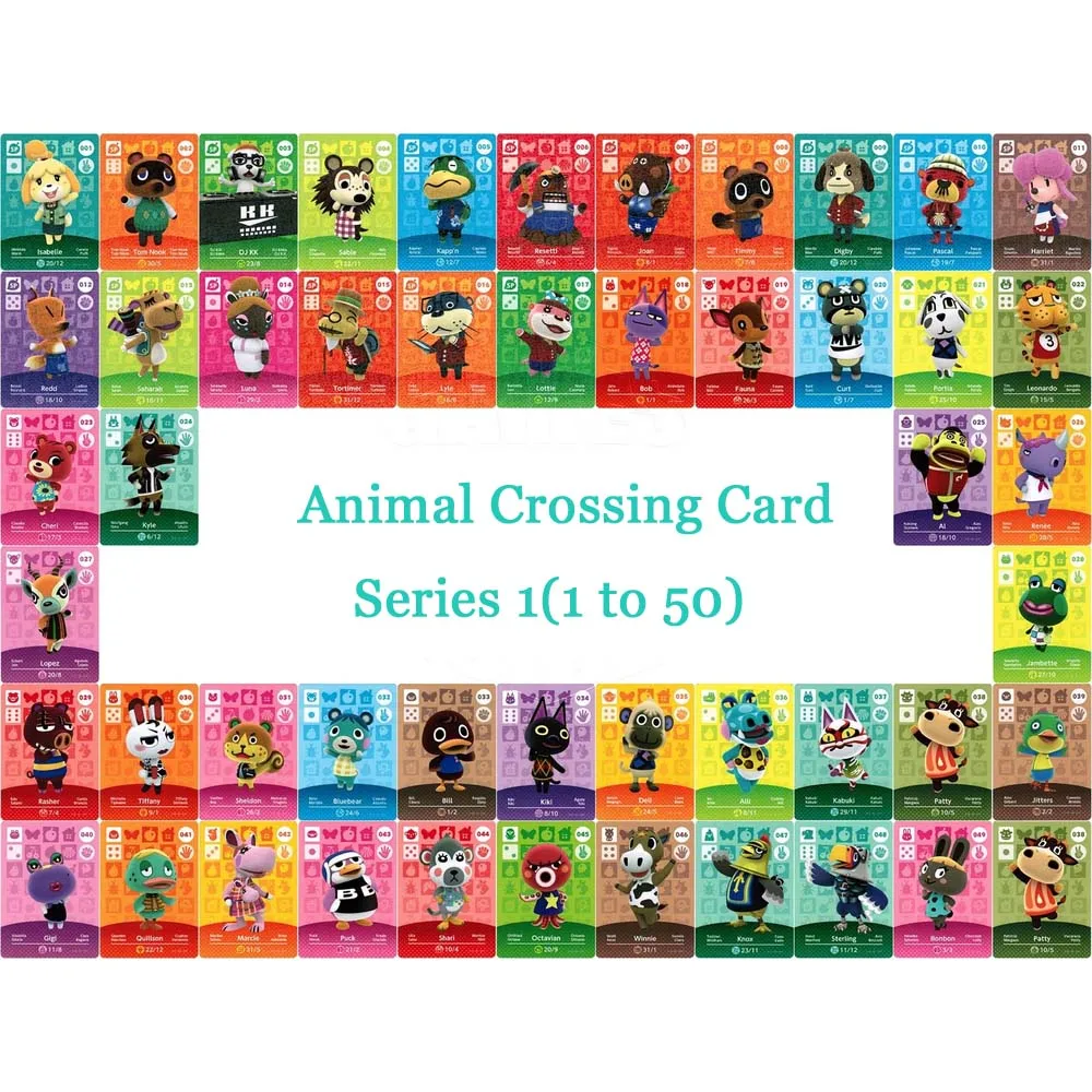 Animal Crossing Card NTAG215 печатная nfc-карта совместимая Серия 1(от 1 до 50) Выберите из списка