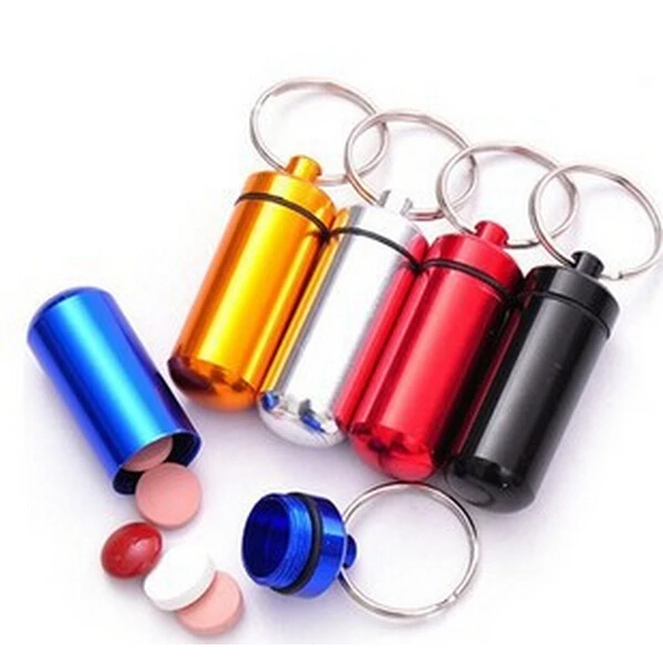 1PCS Outdoor Survival Waterproof Aluminum Medicine Bottles Mini Pocket