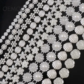 

ABS Beads Imitation Flower/Round/star Pearl Chain Trim for DIY Wedding Party Decoration & Jewelry Findings Craft Accessory