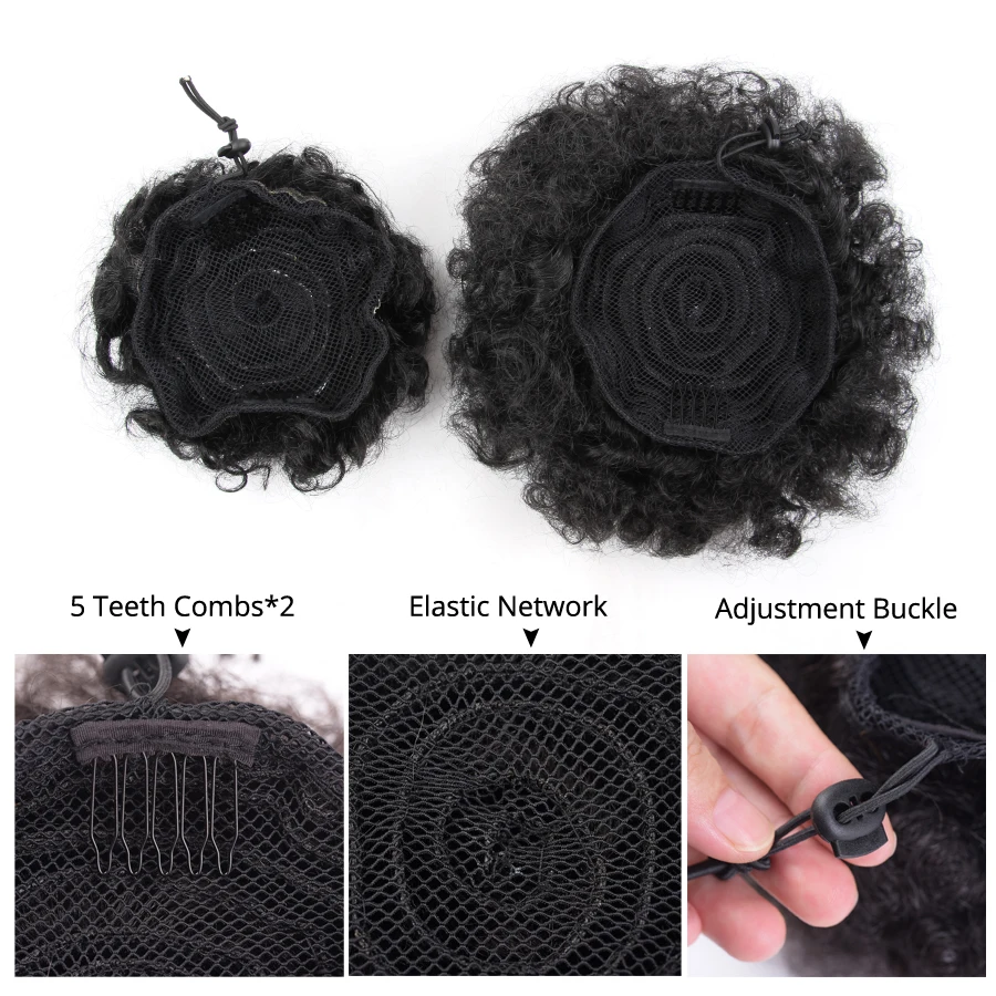 Leeons Synthetic Claw Clip Ponytail Hair Extensions Drawstring Natural Hair Ponytail Pony Tail Puff Kinky Straight fake hair extensions