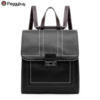 

Women Backpack High Quality Leisure Rucksack PU Leather Mochila ladies Vintage Bags Top-handle Backpacks Fashion Daypack