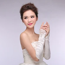 Hot Cheap Appliques White Ivory Transparent Lace Fingerless Bridal Gloves Wedding Gloves Wedding Accessories