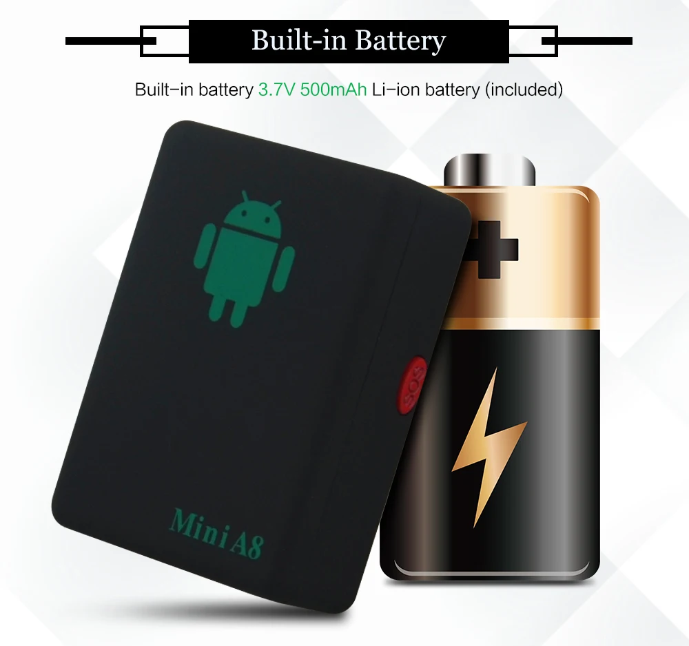 Мини трекер nobox без GPS модуля GPRS LBS Mini A8 4 диапазона GSM локатор отслеживание в