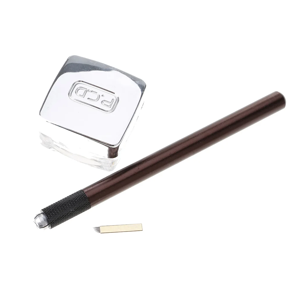Natural Microblading Eyebrow Makeup Bevel Blade Needle Tattoo Pen Pigment Kit