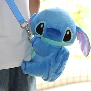 

candice guo! super cute plush toy cartoon Stitch bear crossbody bag small coin bag hug creative children birthday gift 1pc