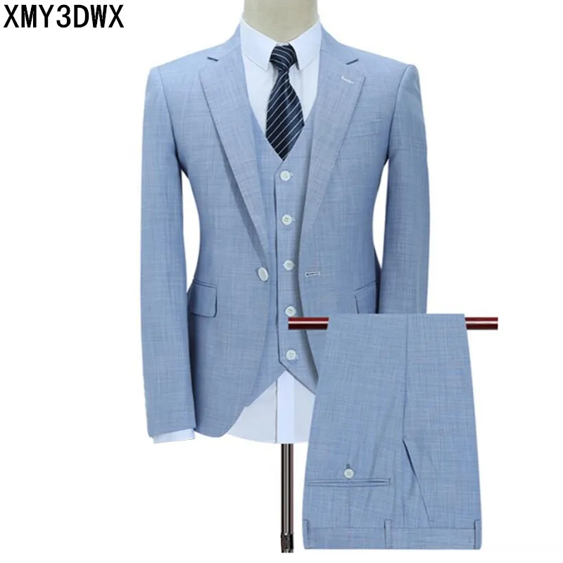 

3pcs Fashion Vintage Slim Fit Men Suit Plus Size 5XL Solid Color Business Formal Wear Hot Groom Wedding Dress Tuxedos Suit Male