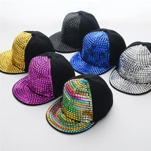 Летняя новинка из металла в стиле панк с блестками и заклепками хип-хоп Кепка бейсбольная кепка s модная бейсболка s snapback Кепка Женская кепка мужская Кепка