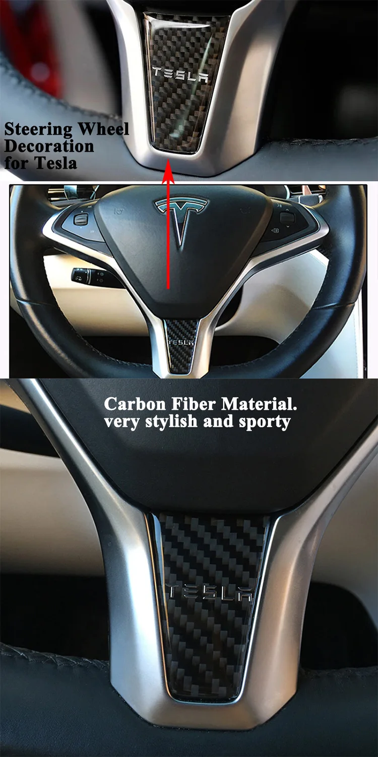 1 шт. украшение рулевого колеса автомобиля крышка из углеродного волокна Стайлинг спортивный логотип автомобильный аксессуар наклейка для Tesla модель S модель X