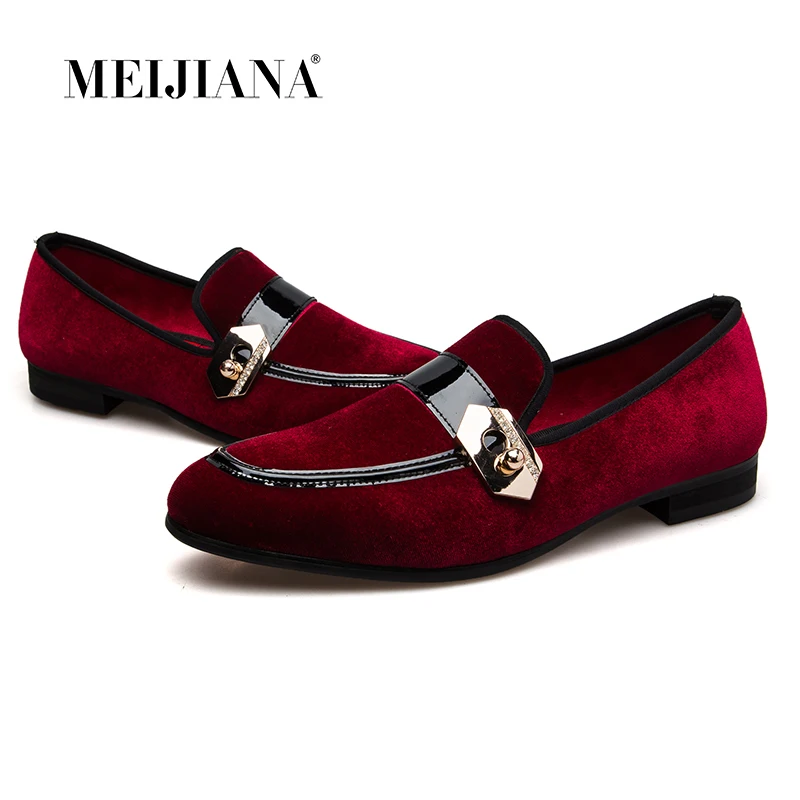 Moda Loafers Flats Metal Qualidade Estilo Couro Vermelho De Outono Sapatos Meijiana Genuína Homens Alta Fivela aIqPdSwaBx