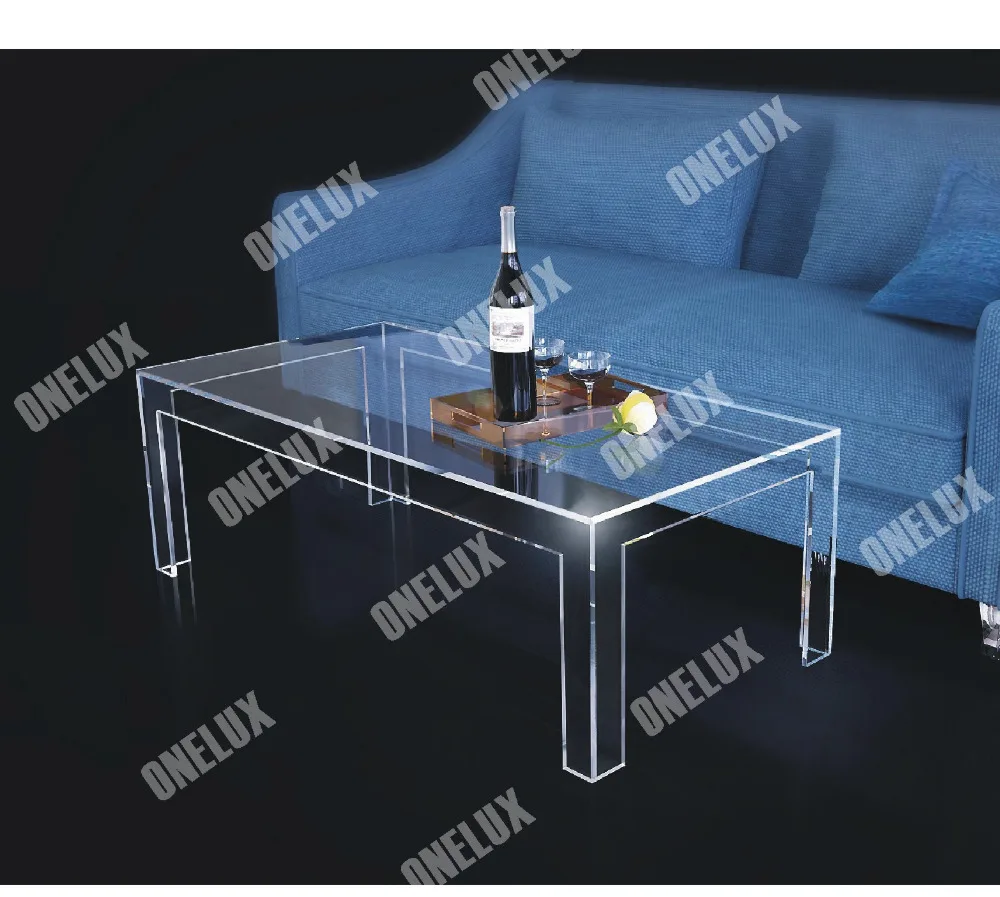 Eine lux rechteckigen acryl couchtisch klare lucite plexiglas cocktail tee tische v beine 2021610110