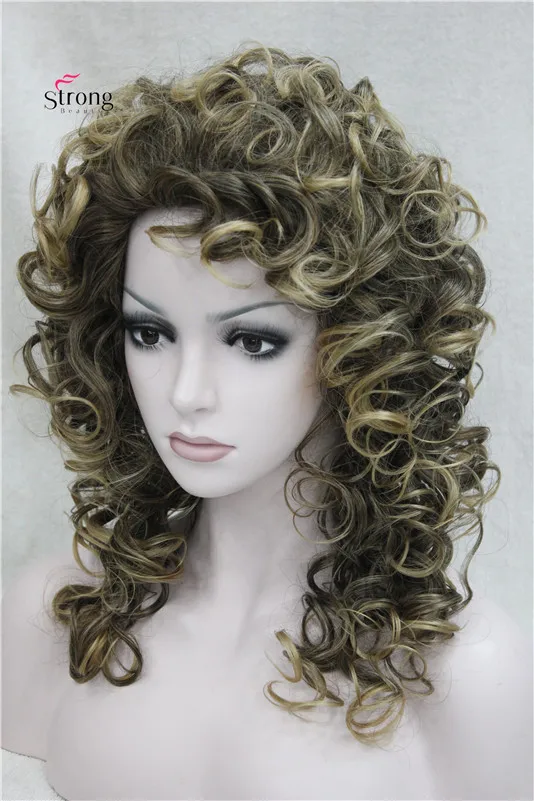 Парики из искусственных волос средней плотности, без шапочки, коричневый, с светлым оттенком, синтетические парики для женщин