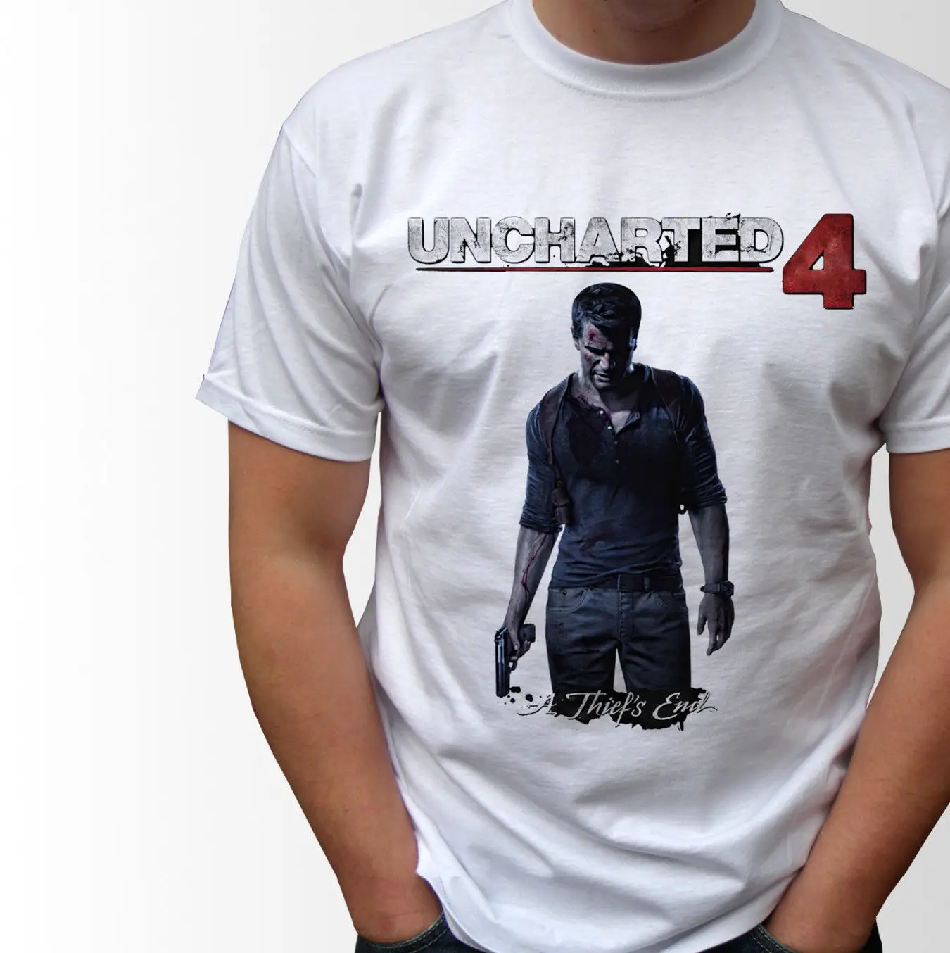 Uncharted 4 A Thiefs End white t shirt game top design - mens and kids sizes 2019 fashion t shirt,100% cotton tee shirt Uncharted 4 A Thiefs End white t shirt game top design - mens and kids sizes 2019 fashion t shirt,100% cotton tee shirt