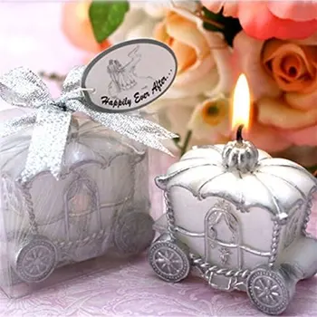 

Wedding favor candle Decoration Fairy Tale Pumpkin Carriage Candles for baby shower party decoration 100pcs/lot