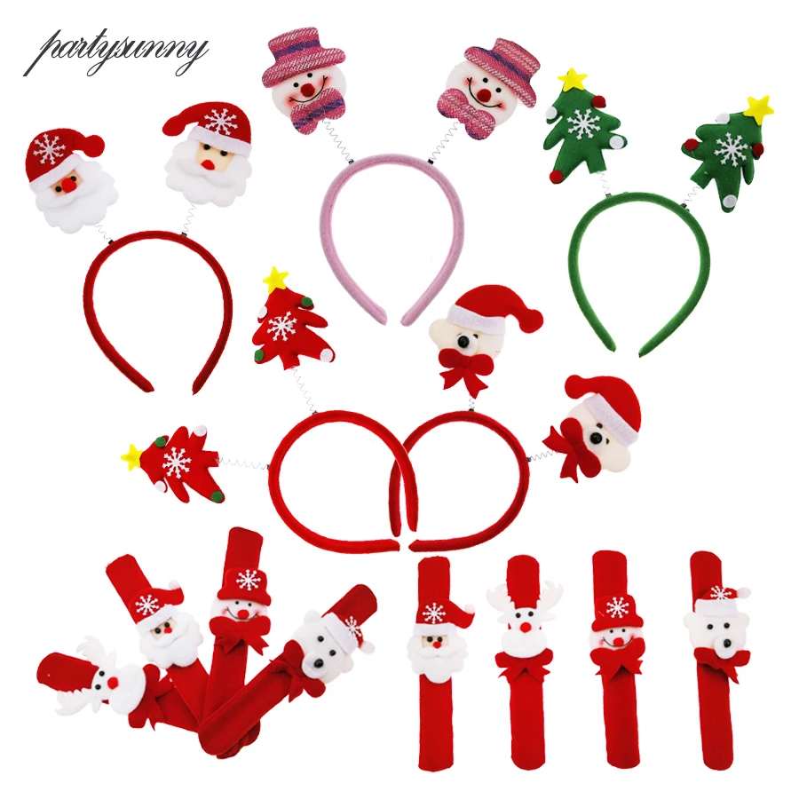 

Christmas Tree Reindeer Navidad Headband Antles Horns Cosplay Headwear Noel Hair Accessories for Women Girls Festival Xmas Gift
