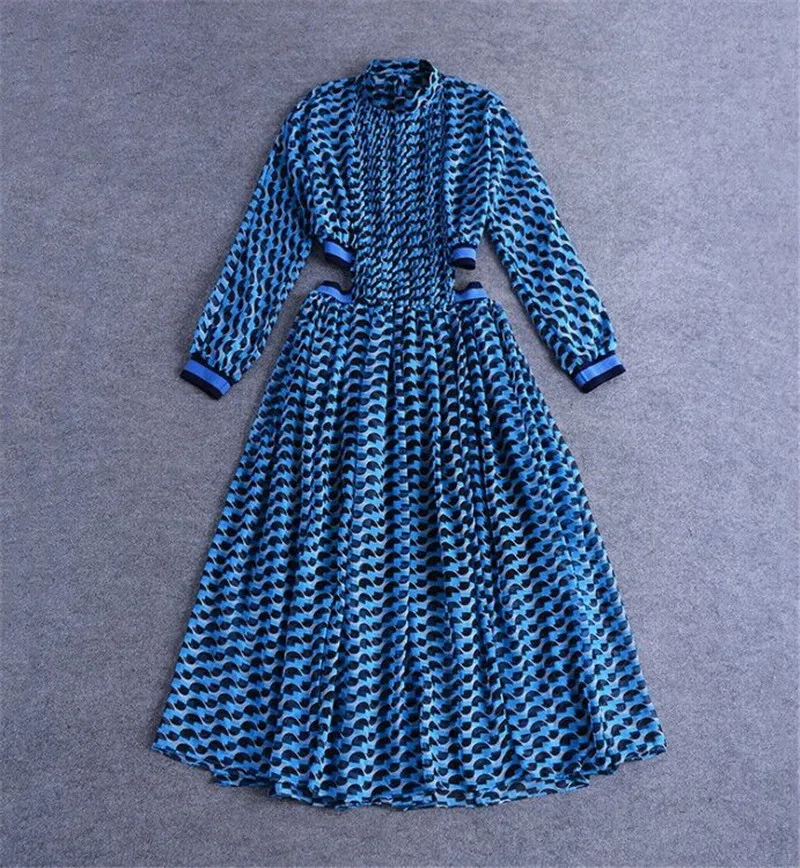 Spring Summer Women Dress 2019 Plus Size Elegant Female Long Sleeve Maxi Dress Boho Floral Plaid Dresses (3)