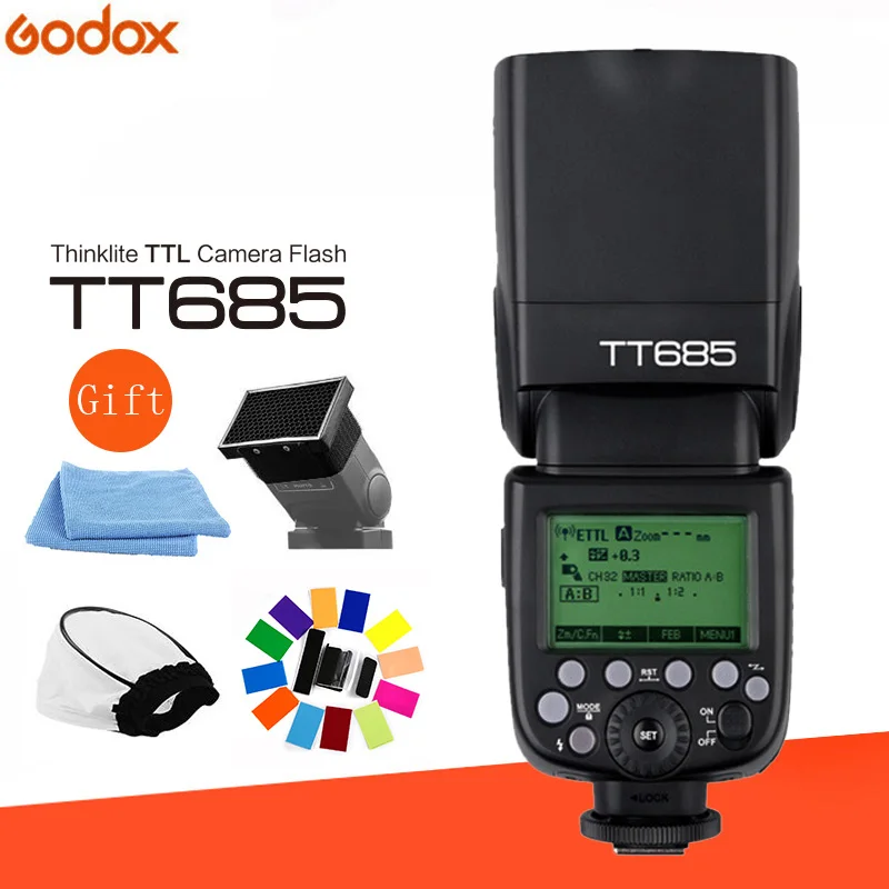 Godox TT685 2 4G Wireless HSS 1 8000s TTL Camera Flash Speedlite Flash Diffuser kit