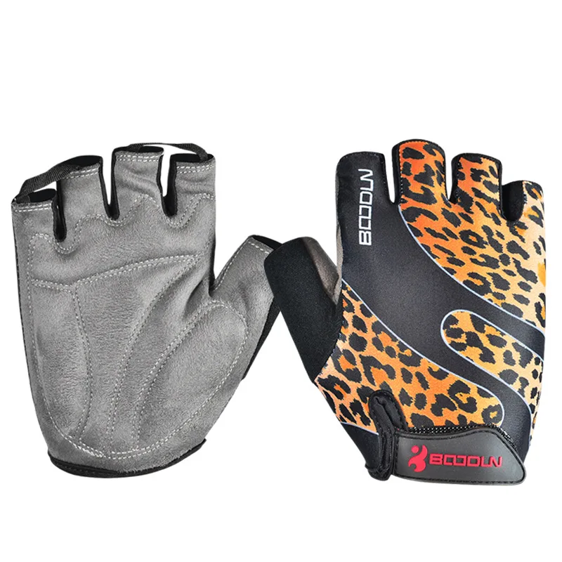 Мужские перчатки весна осень половина пальцев Открытый Спорт Перчатки для бега мужские перчатки для пешего туризма перчатки для велоспорта мотоцикла рыбалки h28 - Цвет: Leopard