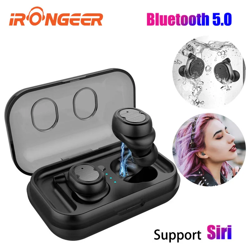 

2019 new arrival TWS 5.0 earphone Bluetooth wireless headphone Siri Hifi stereo hands free call touch control with charging box