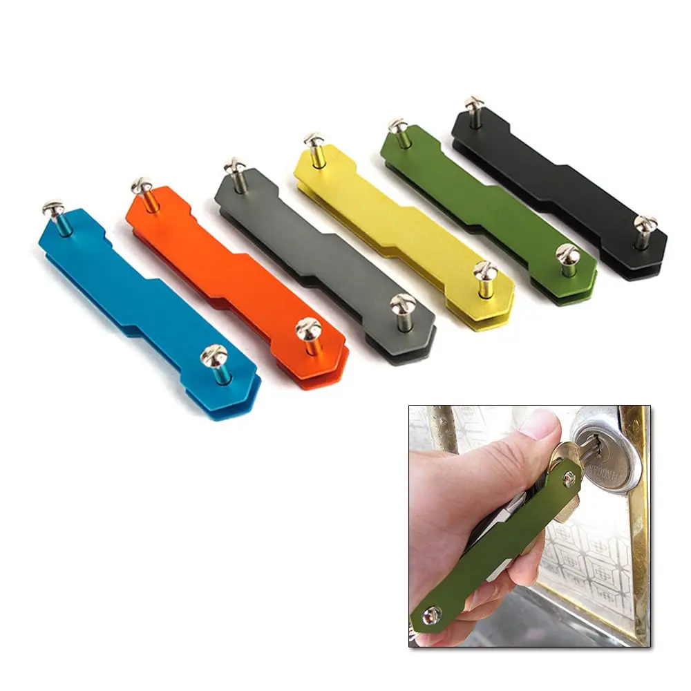 مفتاح حامل الصلب الألومنيوم سبائك مفتاح المنظم في الهواء الطلق أطقم سفر EDC أداة Keybone مجلد المفاتيح مفتاح شريط حامل كليب