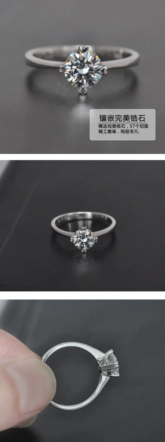 Женское кольцо из серебра 925 пробы с четырьмя зубцами|jewelry rings|jewelry wedding ringsjewelry jewelry
