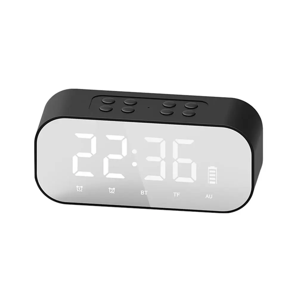 

LED Time Snooze Alarm Clock Wireless Music Player Speaker Portable HiFi Shock Bass Home Travel Subwoofer Speaker Sound Box