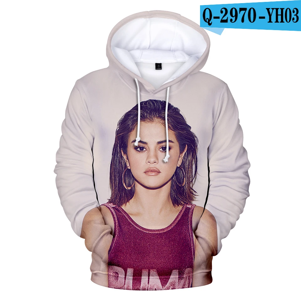 Aikooki 3D Selena Gomez толстовки для мужчин/женщин Толстовка Зимняя с капюшоном певица Selena Gomez модная одежда - Цвет: As Picture