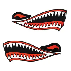 Мотоцикл Смешные каяк Переводные картинки с кораблем водонепроницаемые зубы акулы стикеры со ртом набор из 2 частей лодка для рыбалки, каяк