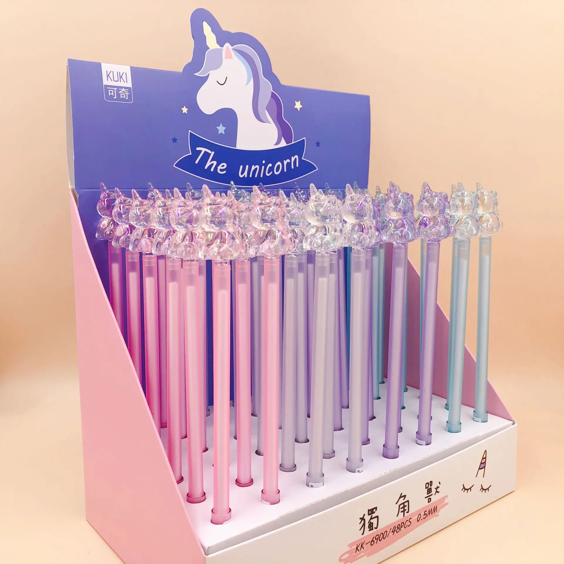 

24 pcs/lot Crystal-Headed Unicorn Cartoon Gel Pen Signature Pen Escolar Papelaria School Office Supply Promotional Gift