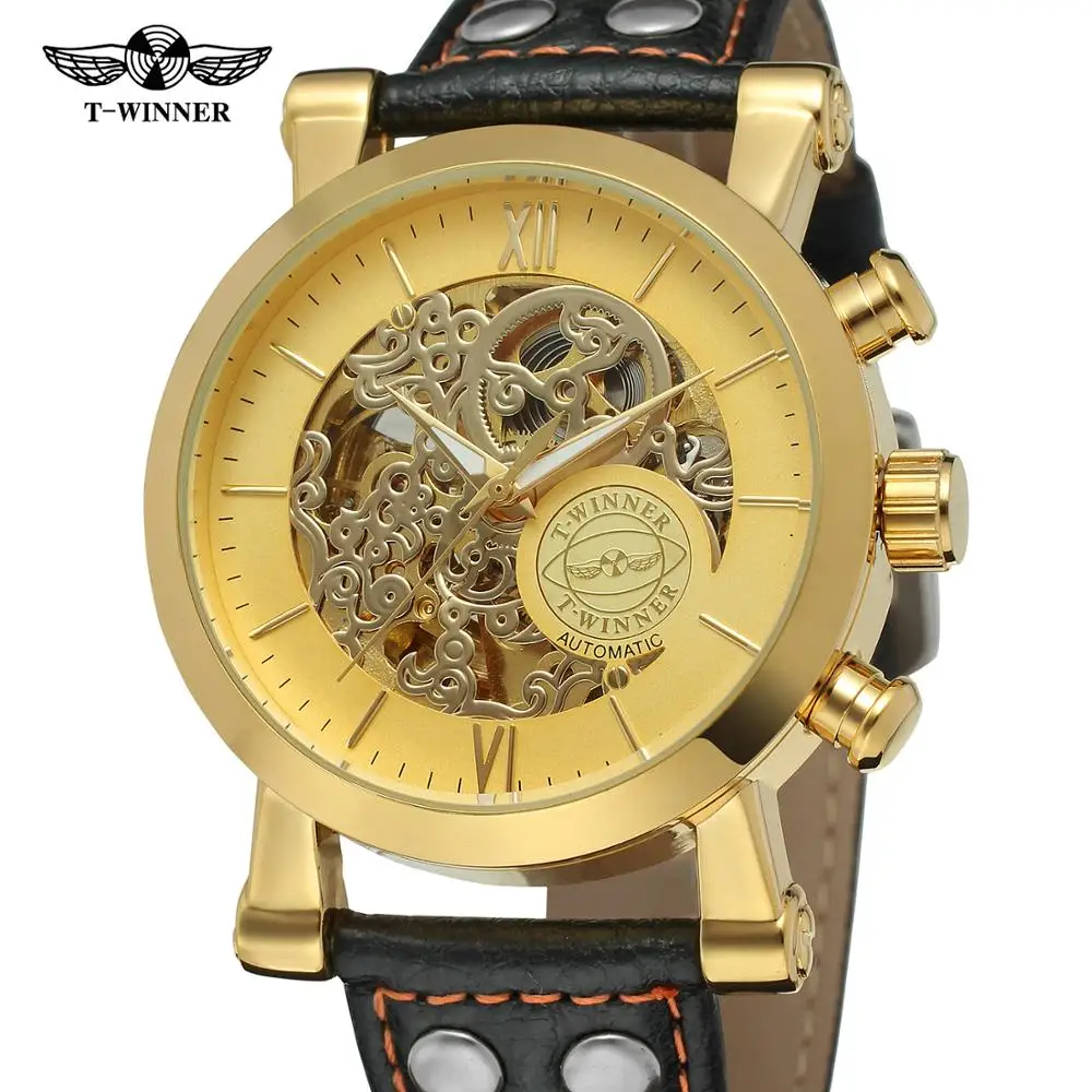 

WINNER WATCH Fashion Trends Automatic men watch three hands one eye simple fancy nine colors can be selected