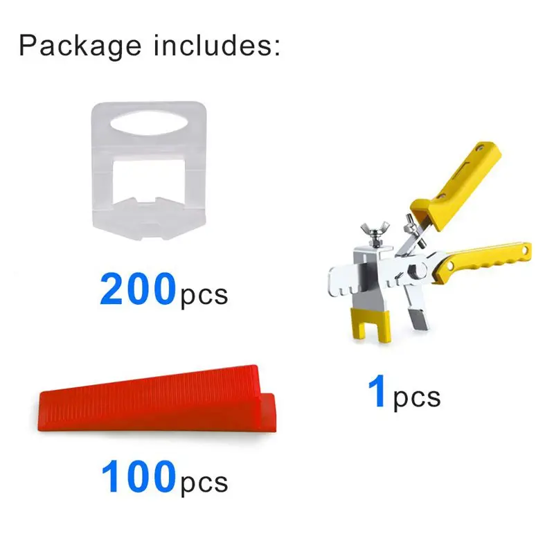 

Tile Leveling System 1/16 Inch 200Pcs Tile Spacers 100Pcs Tile Wedges And A Tile Piler