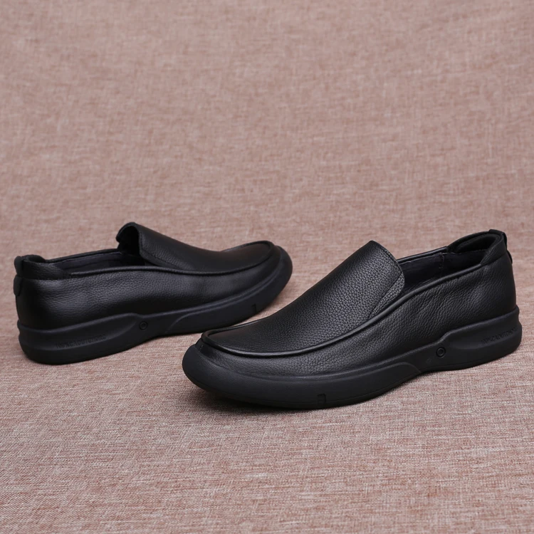 Monstceler Brand Men's Genuine Leather Shoes British Style Leisure Loafer Shoes Soft Bottom Wear-resistant Comfortable Shoes