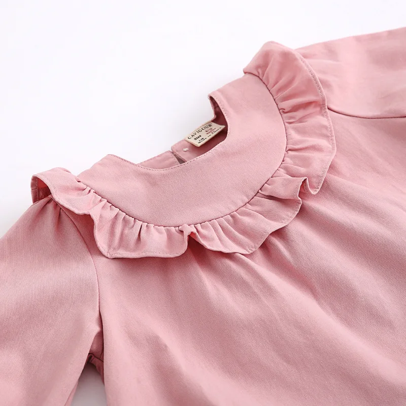 Новая забавная хлопковая блузка для малышей, милая детская блузка принцессы с пышными рукавами для маленьких девочек топы для девочек, свободная одежда