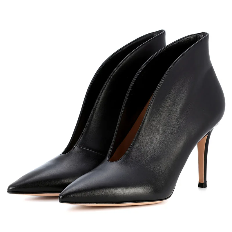 Nancyjayjii/ женские весенние классические черные кожаные туфли с острым носком туфли-лодочки на тонком высоком каблуке вечерние туфли Mujer 4-16 - Цвет: Black