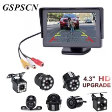GSPSCN 2 in1 TFT DA 4.3 Pollice Auto TFT LCD Rearview Parcheggio Monitor + LED Night Vision CCD Rear View Camera di Backup Con Monitor Auto